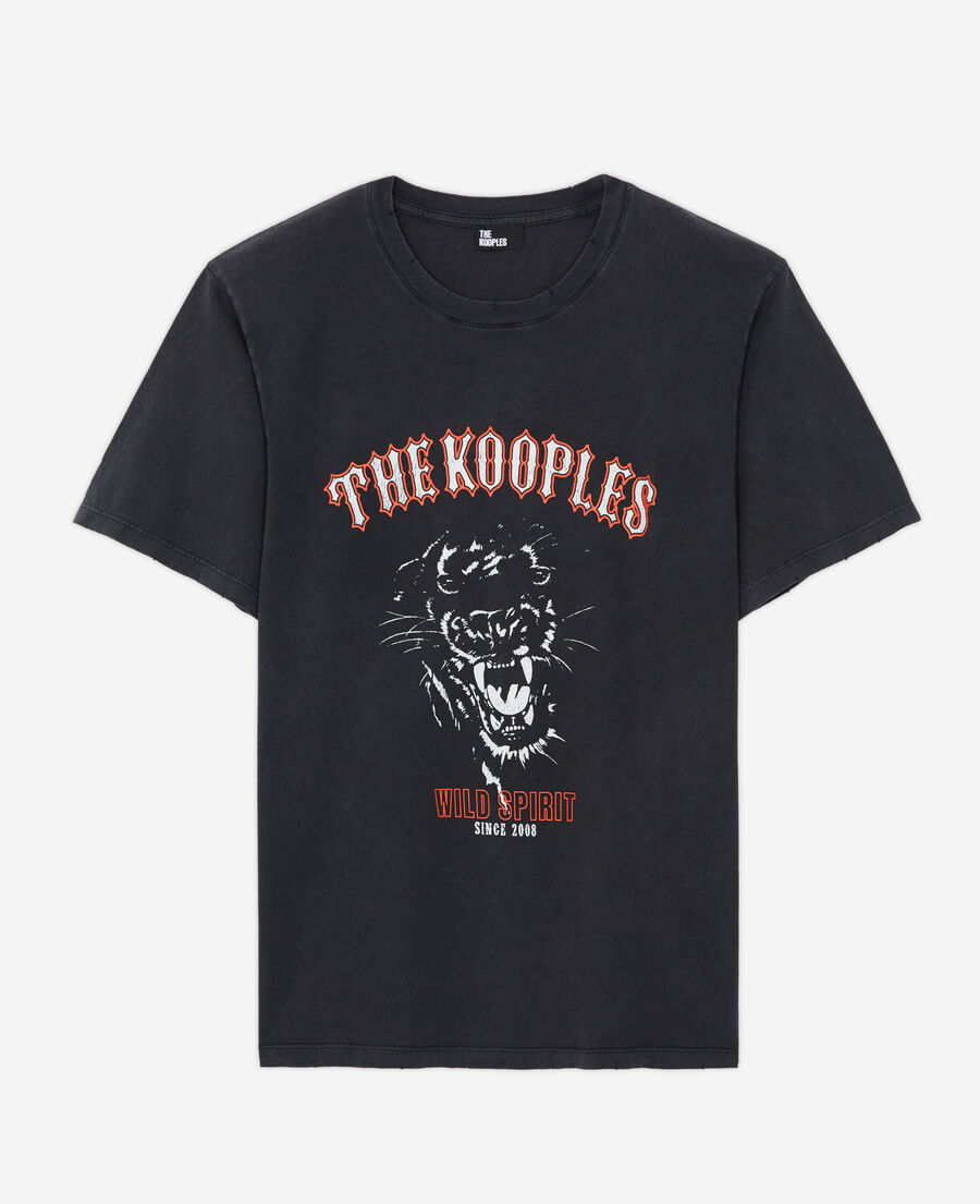 black screen print t-shirt