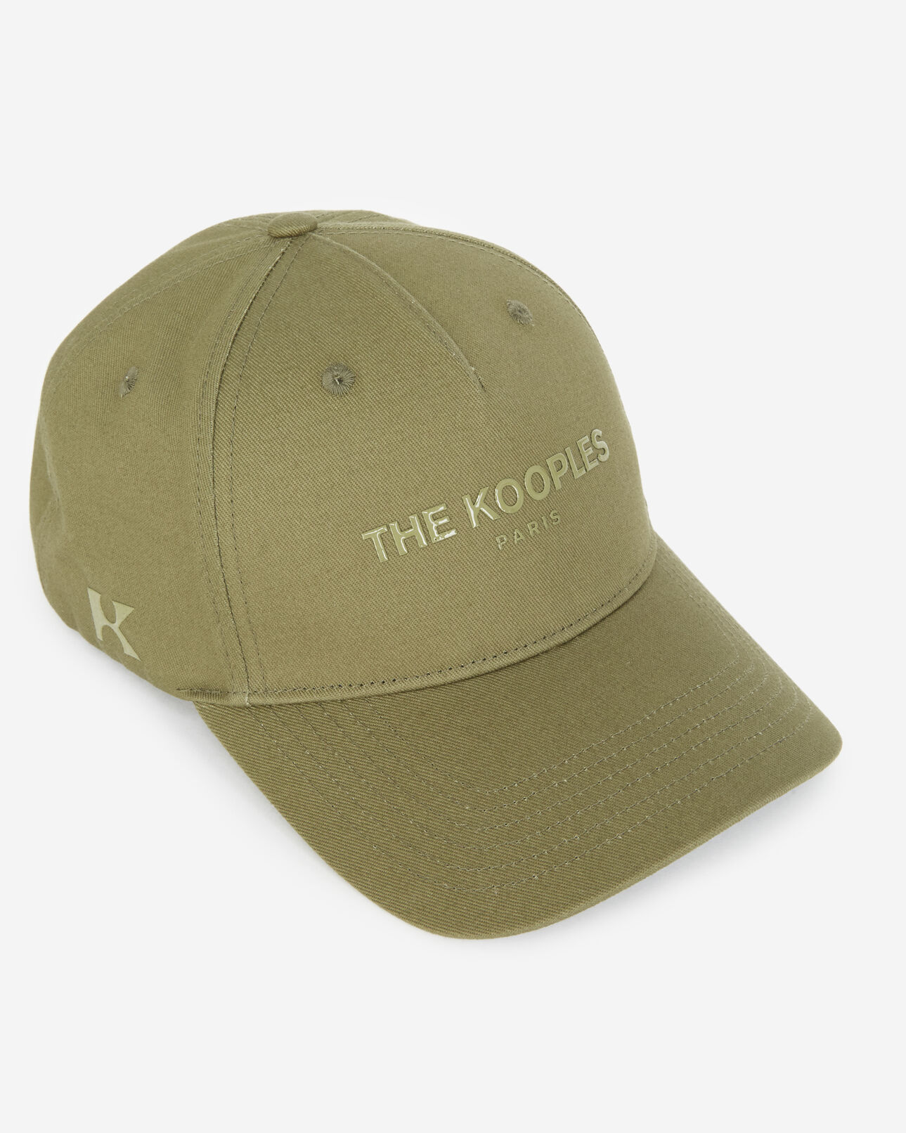 The Kooples MEN KAKI khaki cap in cotton with logo