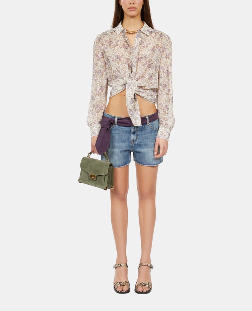 The Kooples FEMME ECRU/MAUVE CHALK chemise fleurie