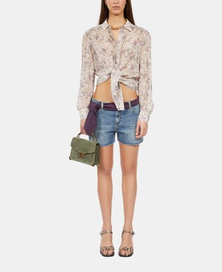 The Kooples FEMME ECRU/MAUVE CHALK chemise fleurie