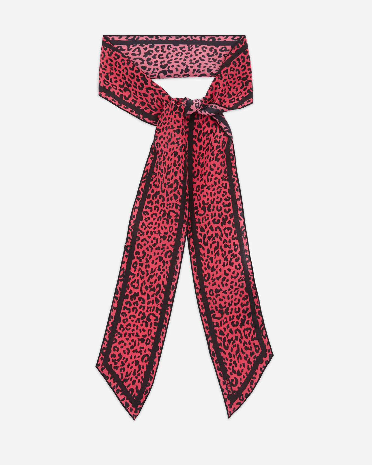 The Kooples MIXED PINK BLACK pink leopard print scarf