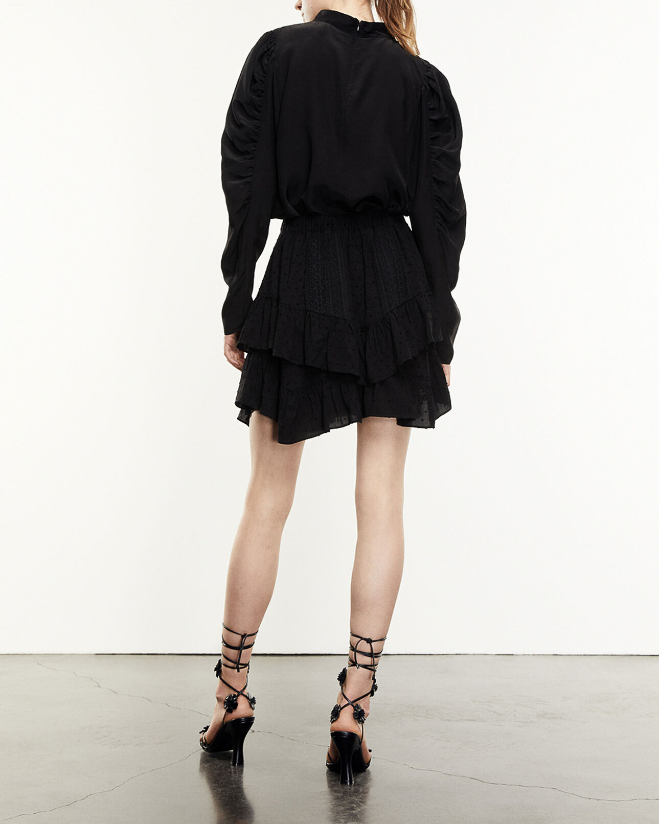 The Kooples DAMEN BLACK top fließend schwarz rüschen