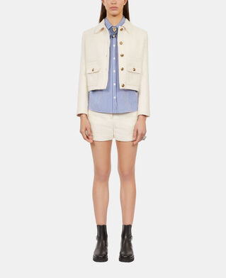 The Kooples F ECRU ecru tweed jacket