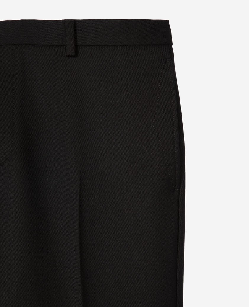 The Kooples HOMME BLACK pantalon droit en laine noir