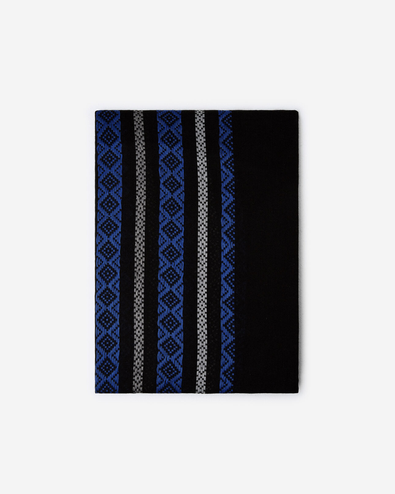 The Kooples MEN BLACK / NAVY black and navy scarf with diamond motif