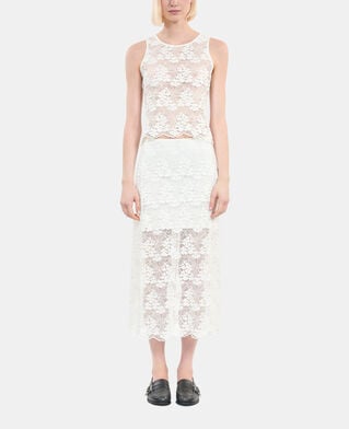 The Kooples FEMME ECRU jupe longue en dentelle écrue