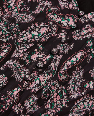 The Kooples F BLACK / PINK printed pleated long dress