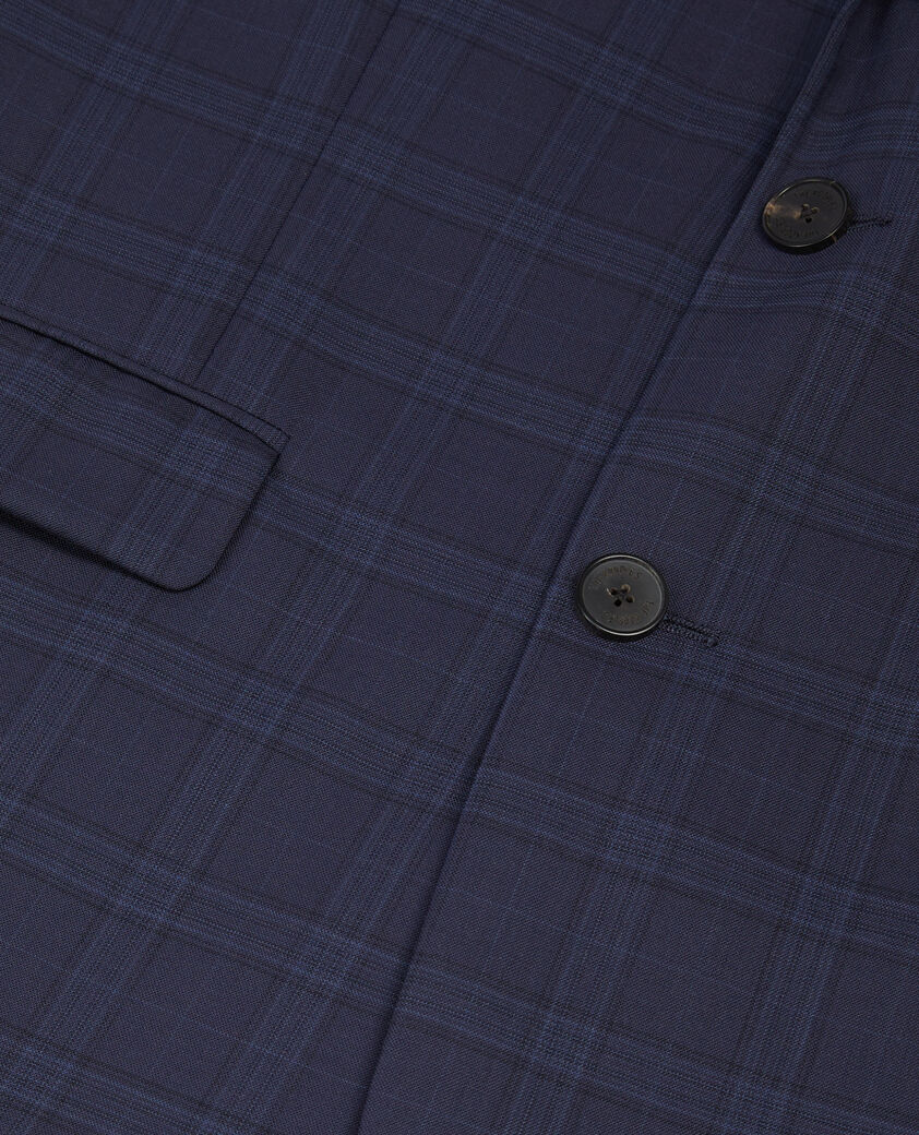 The Kooples HERREN NAVY marineblaues anzugsakko aus wolle mit prince-of-wales-motiv