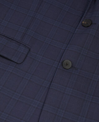 The Kooples MEN NAVY navy blue prince of wales wool suit jacket