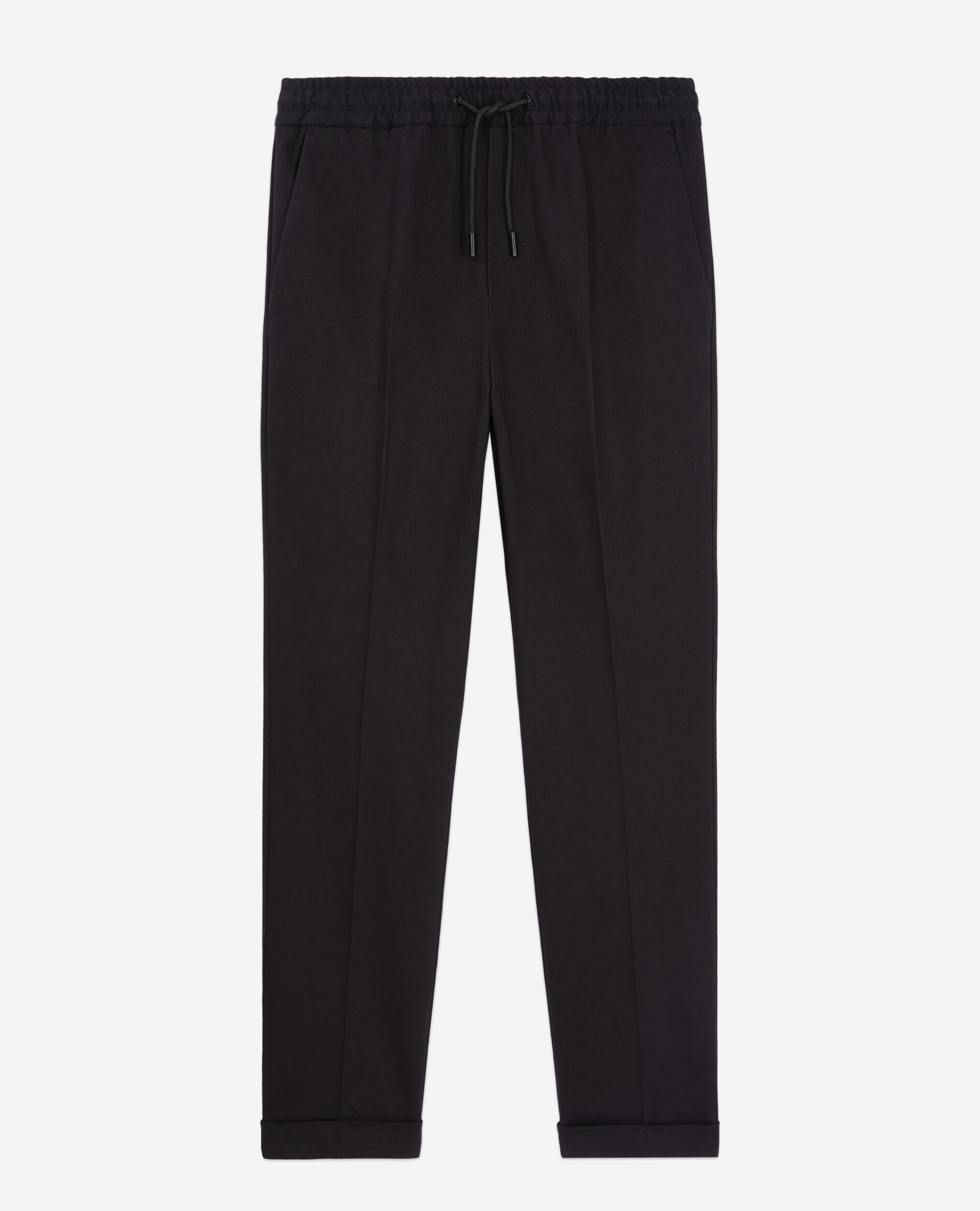 Pantalon noir en coton, BLACK, hi-res image number null