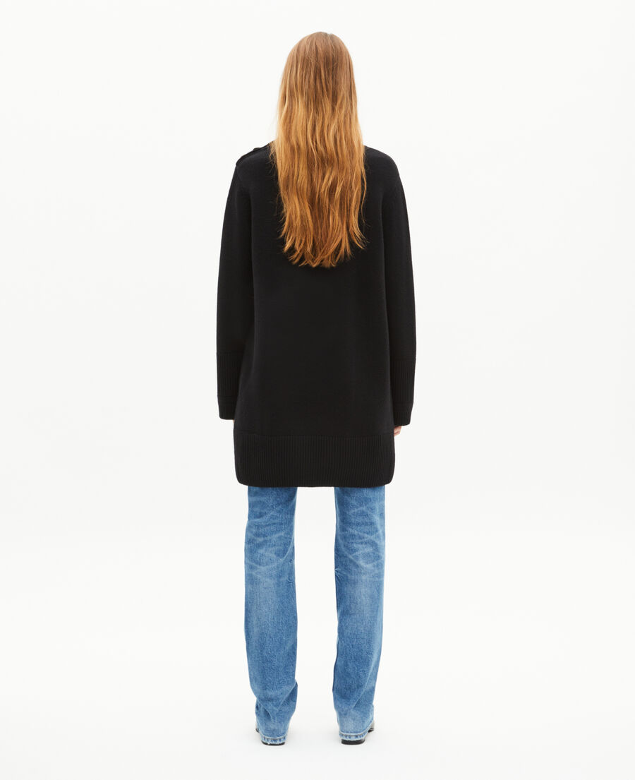 The Kooples WOMEN BLACK short dress in black wool