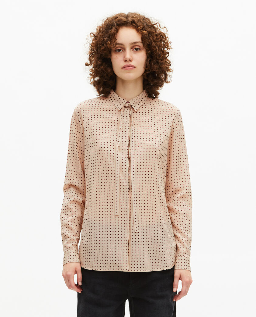 The Kooples MUJER BEIGE / RED camisa con lavaliere de lunares beige