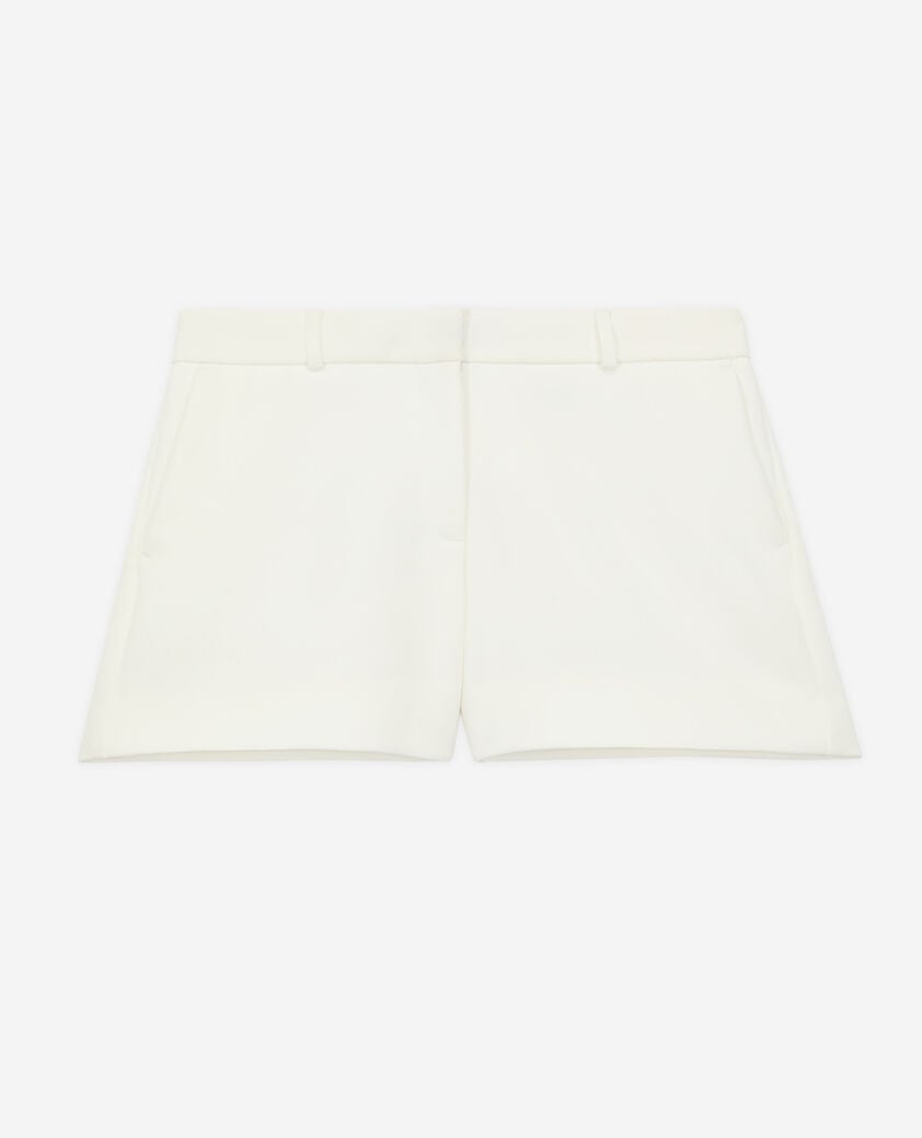 The Kooples WOMEN ECRU white cr&ecirc;pe tailored shorts