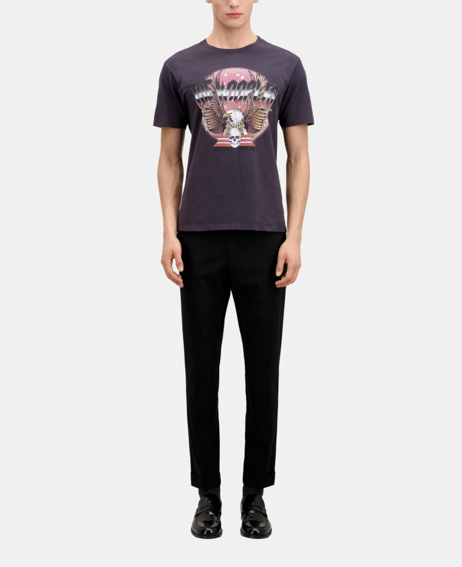 carbon grey t-shirt with rock eagle serigraphy