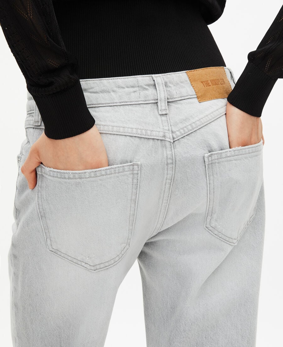 The Kooples WOMEN GREY light grey straight jeans