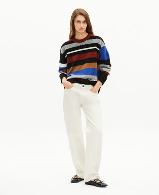 The Kooples FEMME MULTICOLOR pull en laine mélangée à rayures multicolores