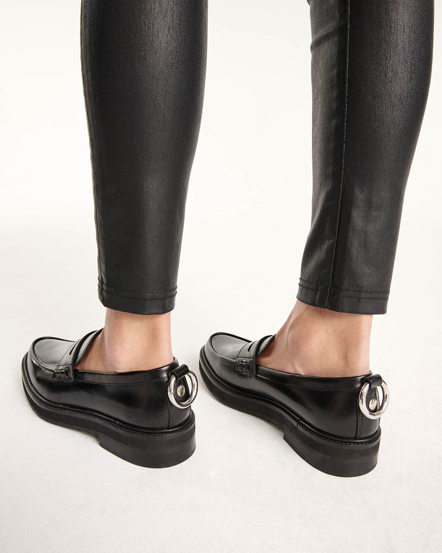 Mokassins schwarz Glacé-Leder dick, BLACK, hi-res image number null