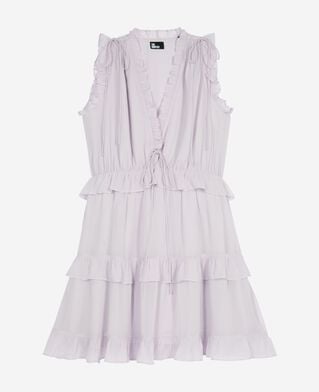The Kooples FEMME LIGHT PURPLE robe courte avec volants lilas