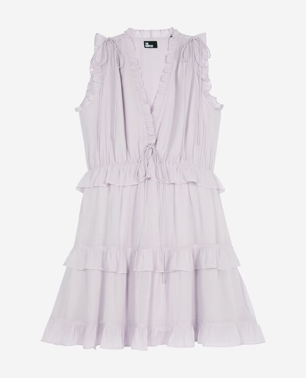 The Kooples F LIGHT PURPLE short dress with lilac ruffles