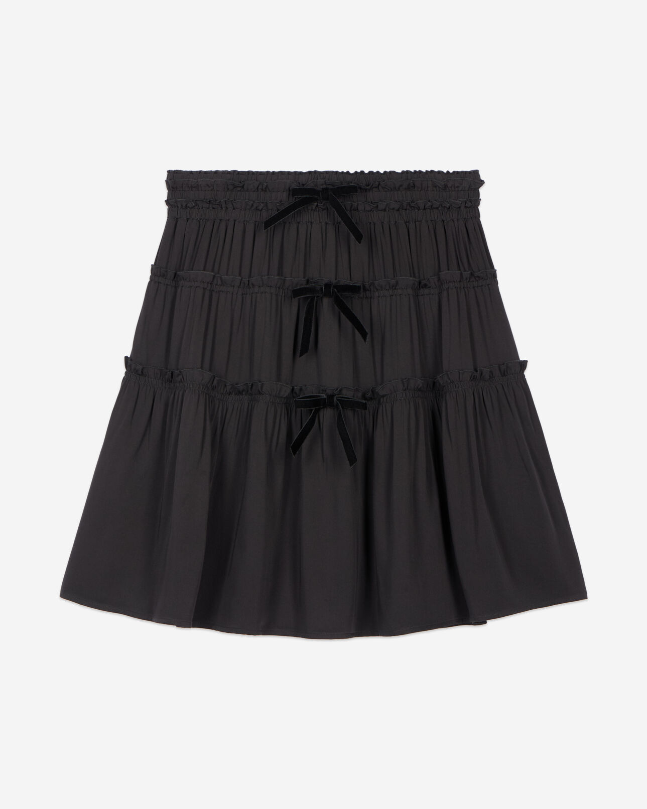The Kooples FEMME BLACK jupe courte avec nœuds noire