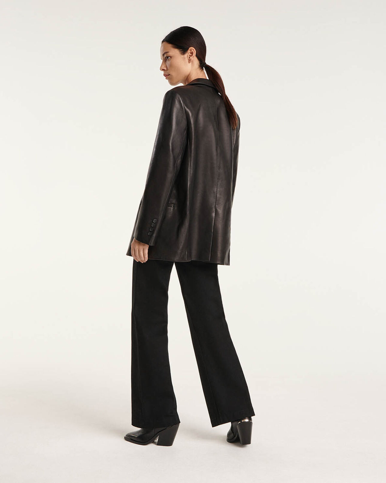 The Kooples DAMEN BLACK lederjacke schwarz locker jackenstil