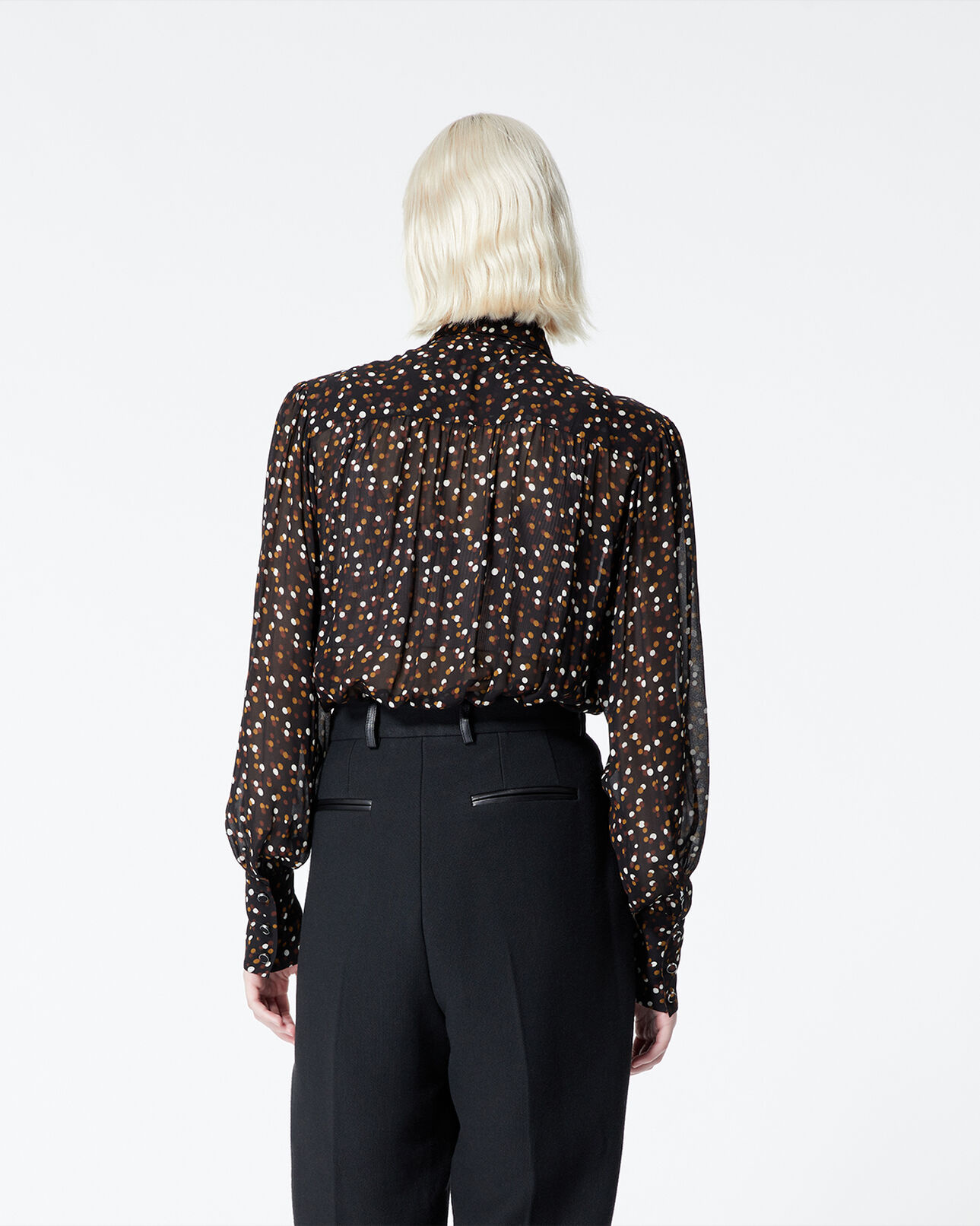 The Kooples WOMEN MULTICOLOR pussy-bow shirt with polka-dot print