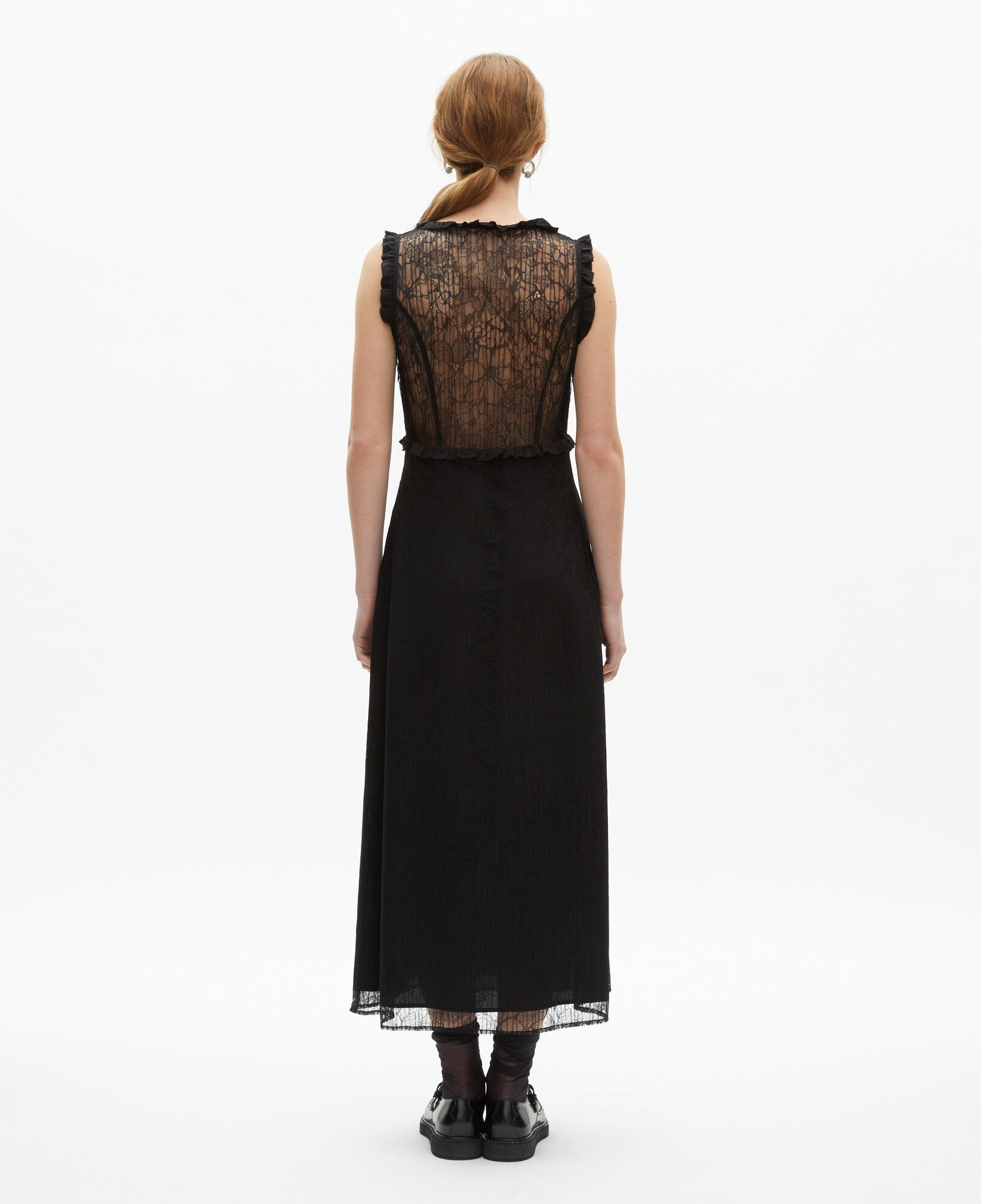 The Kooples WOMEN BLACK long black lace dress