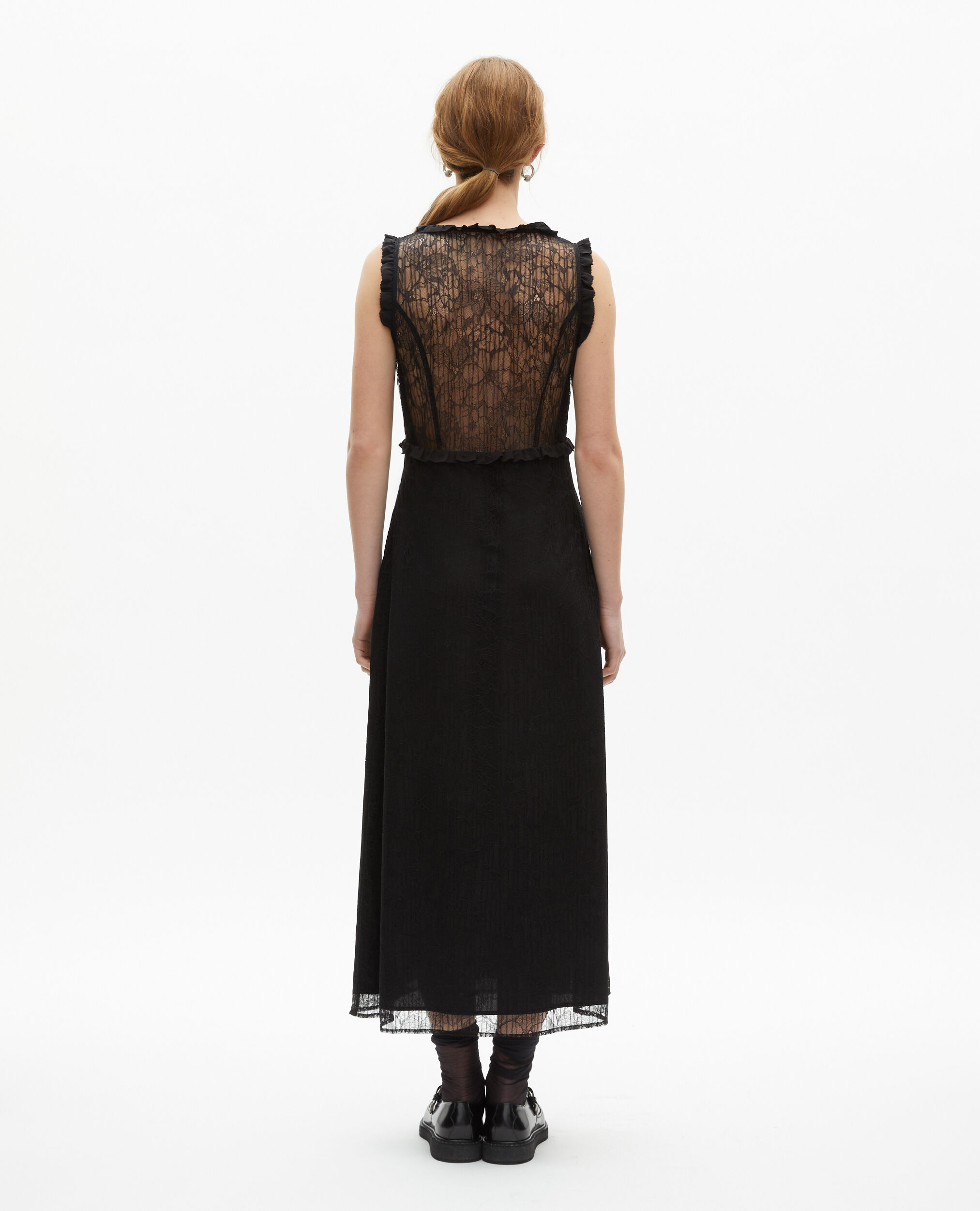 Long black lace dress, BLACK, hi-res image number null