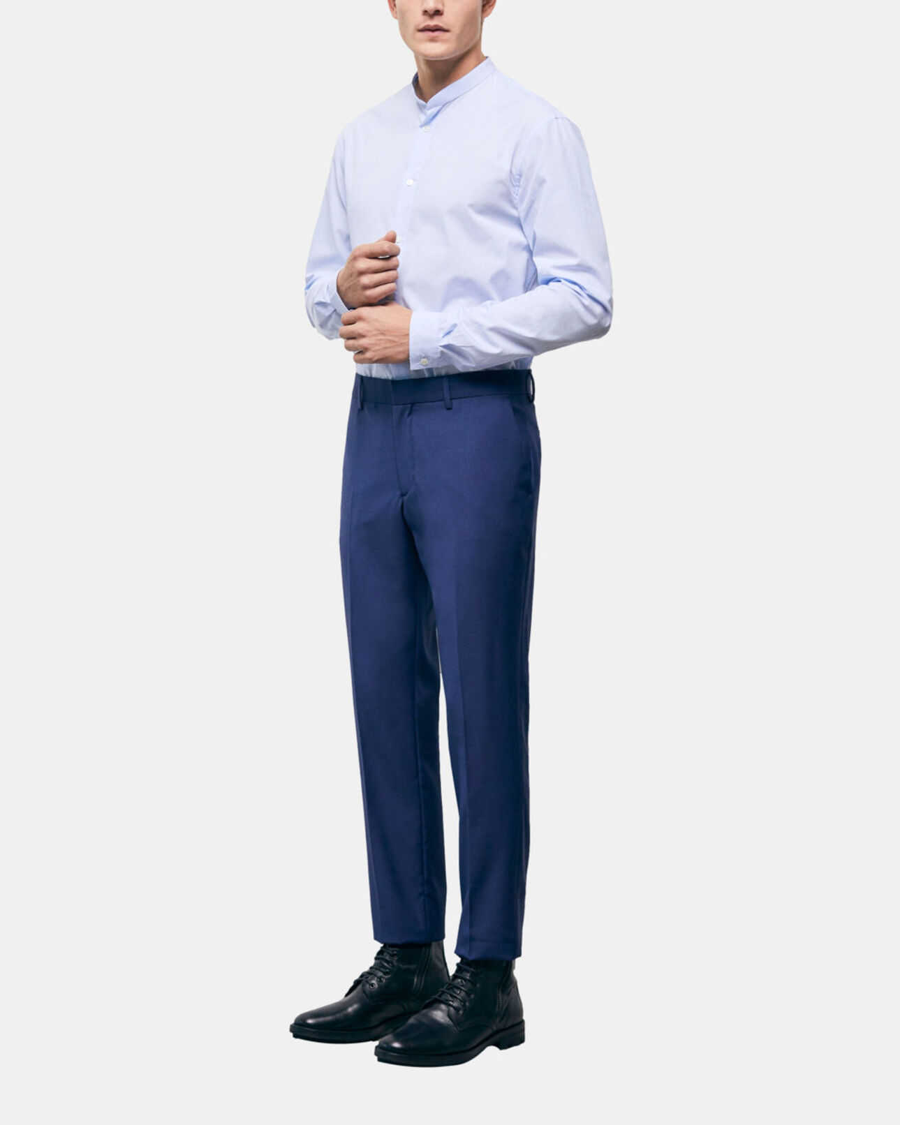 The Kooples MEN NAVY wool suit pants with check motif