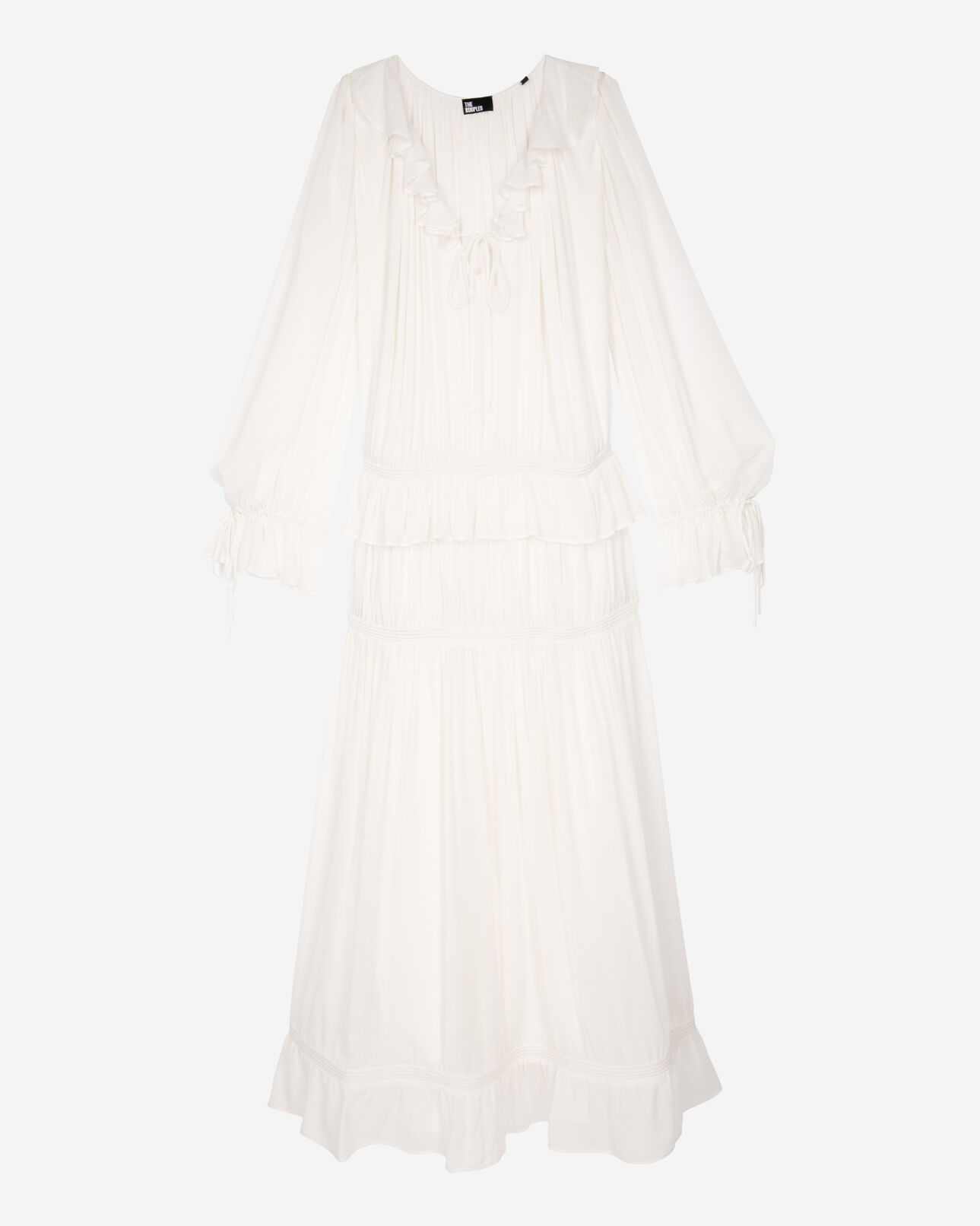 The Kooples WOMEN ECRU ecru lavaliere collar dress