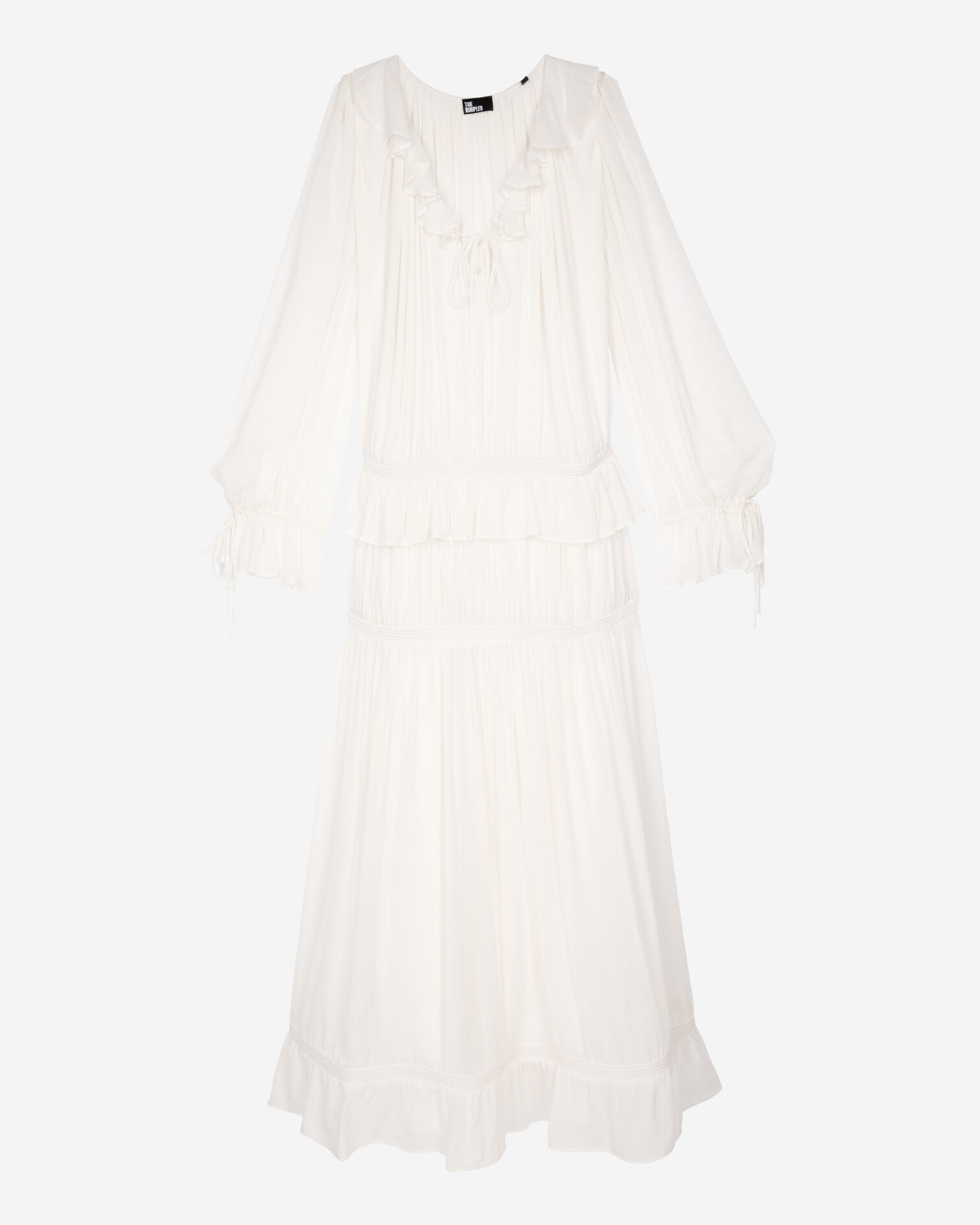 Ecru lavaliere collar dress, ECRU, hi-res image number null