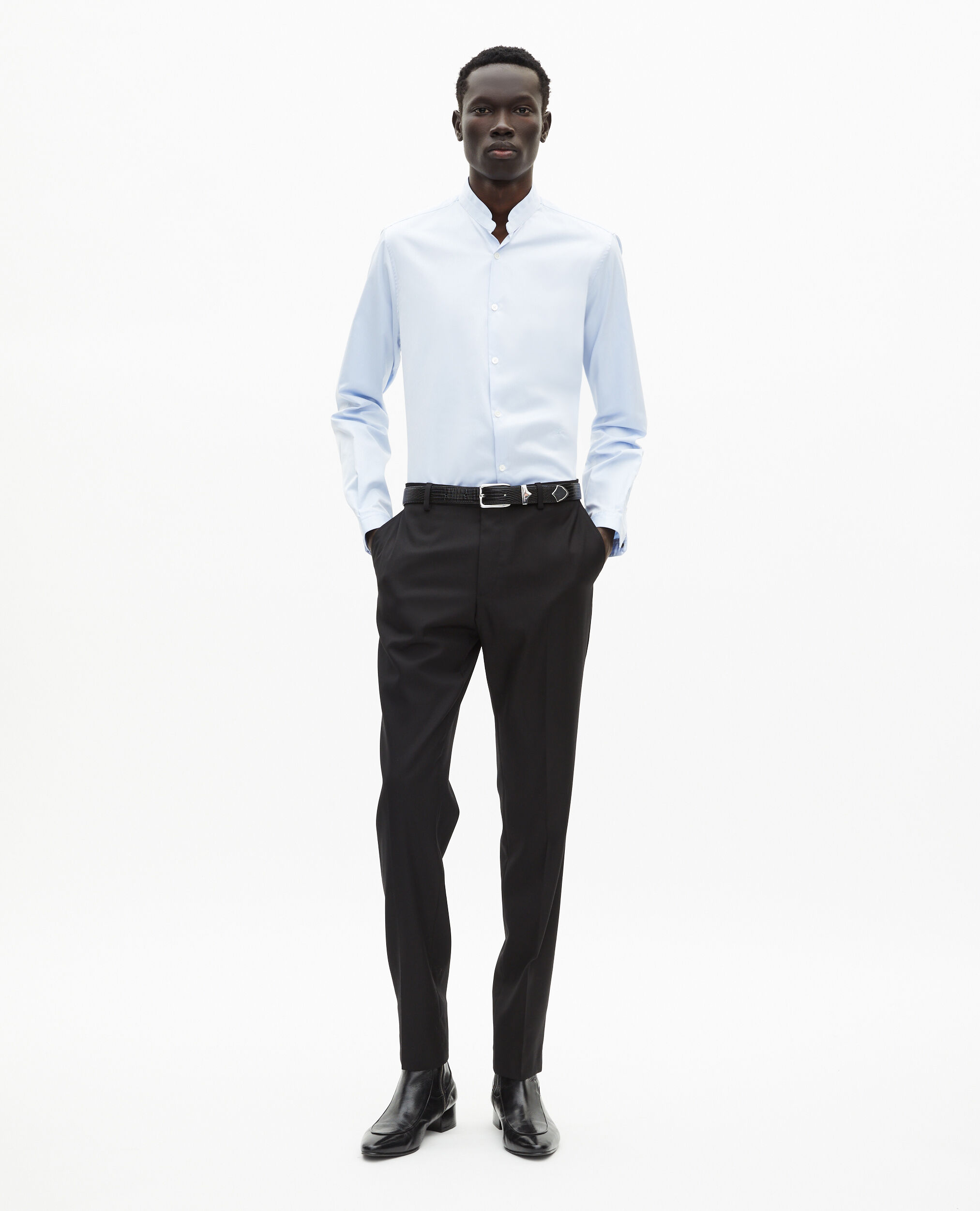 Men's Black wool suit pants slim fit | The Kooples US
