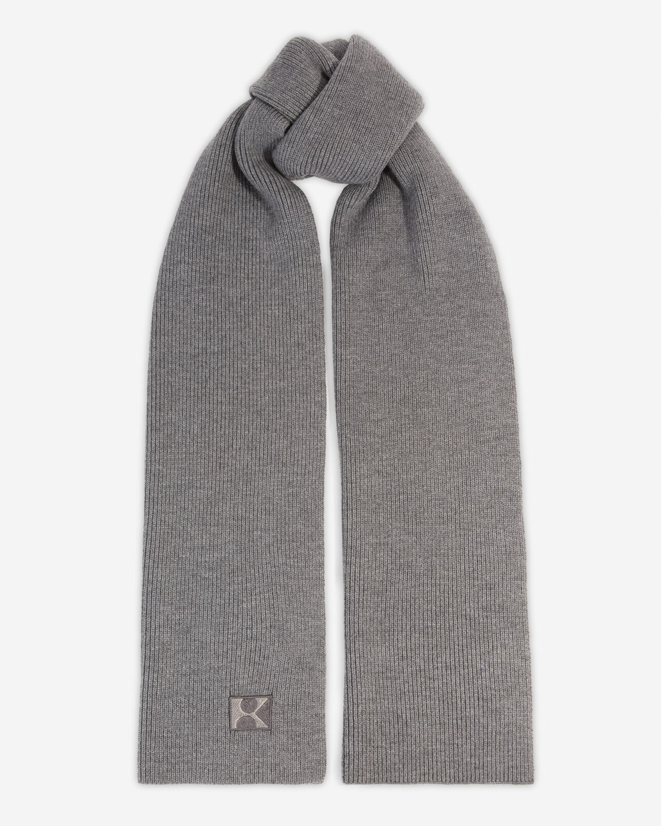 The Kooples UNISEX GRIS CLAIR wollschal grau rippstrick