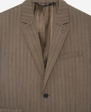 The Kooples H LIGHT BROWN brown pinstripe suit jacket