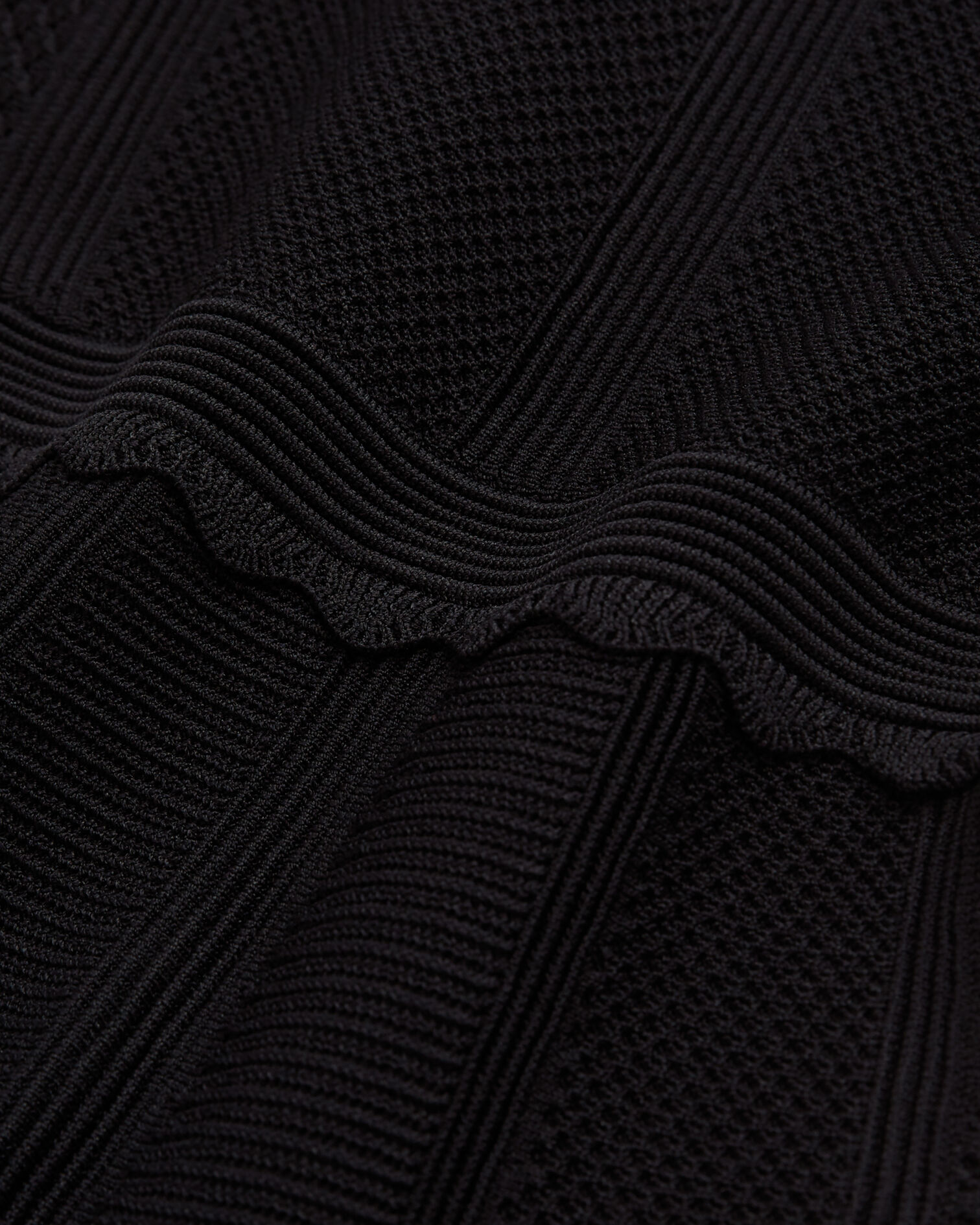 Schwarzes kurzes Strickkleid, BLACK, hi-res image number null