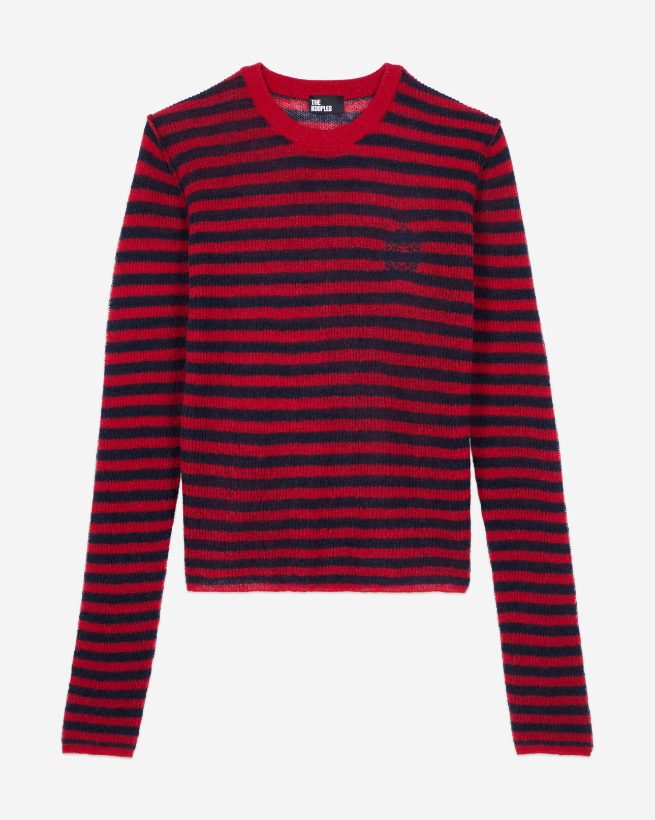The Kooples F RED / BLUE striped mohair sweater 