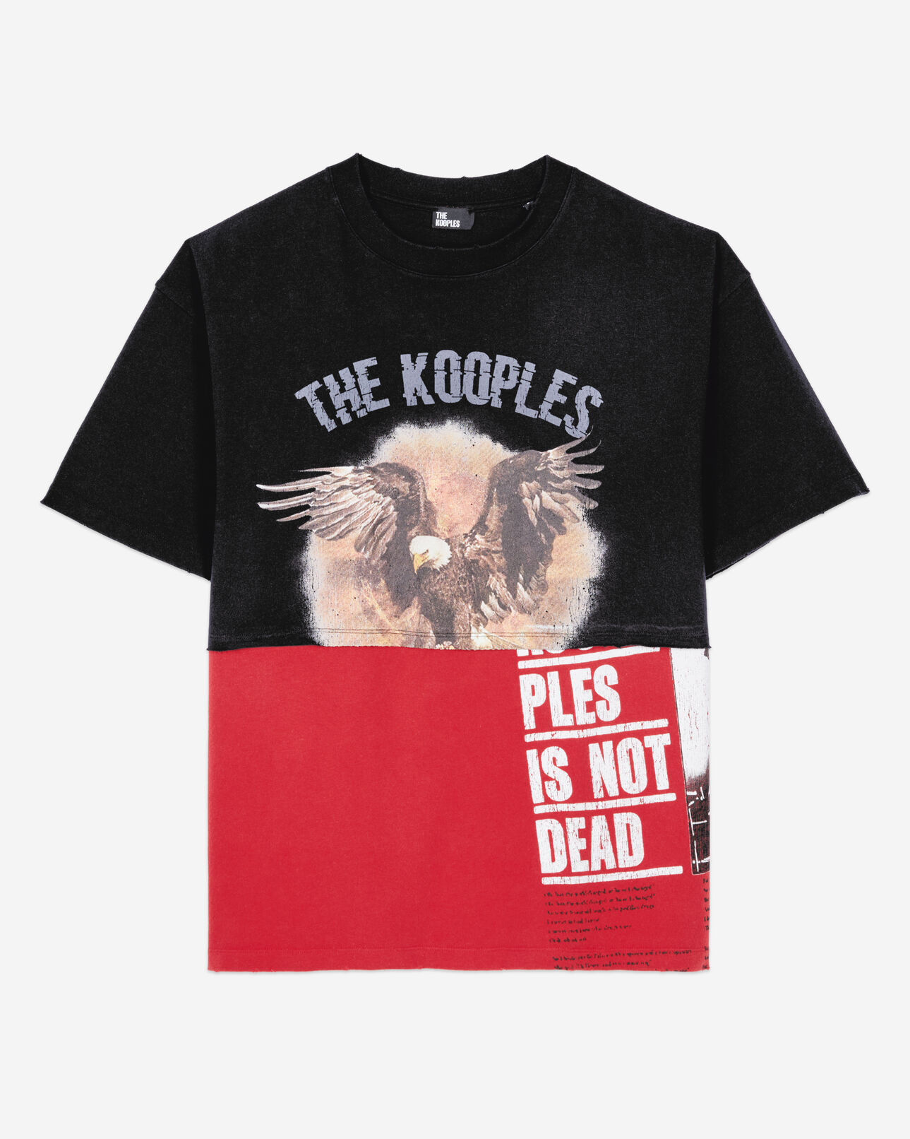 The Kooples HOMBRE BLACK WASHED camiseta serigrafiada negra
