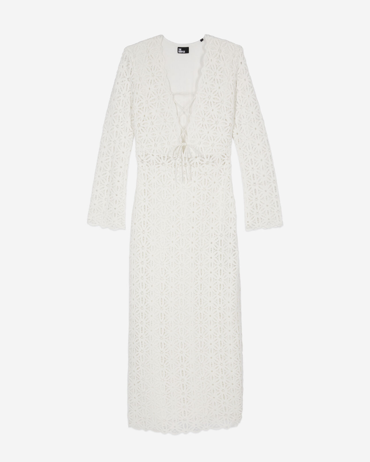 The Kooples MUJER WHITE vestido largo blanco guipur