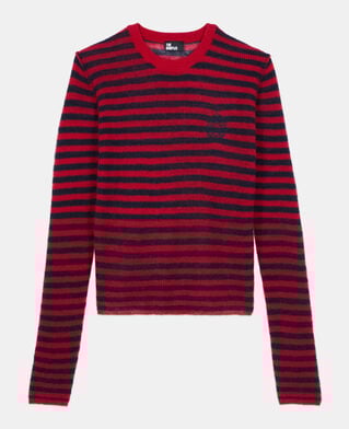 The Kooples FEMME RED / BLUE pull en mohair à rayures