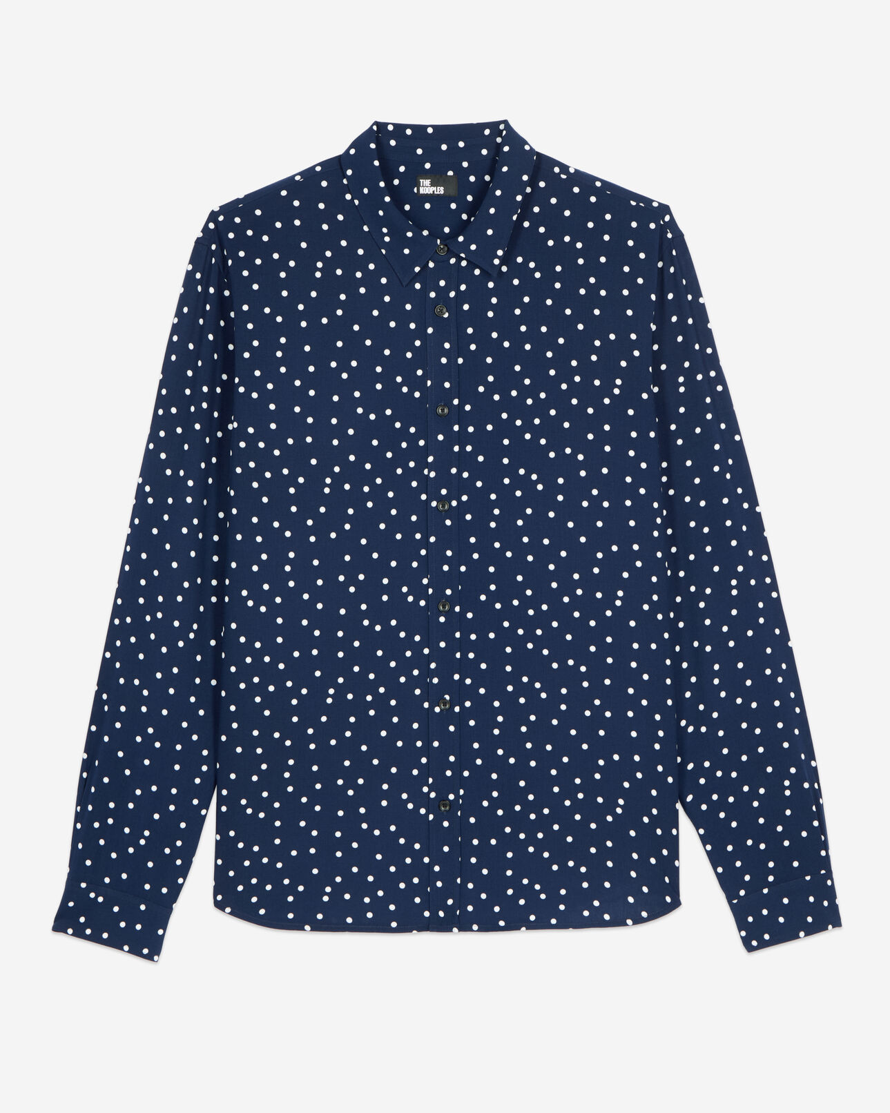 The Kooples HERREN DARK NAVY-ECRU hemd mit punkte-print