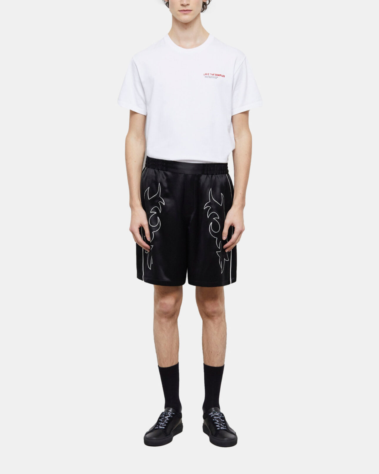 The Kooples HOMME BLACK short noir avec broderies western