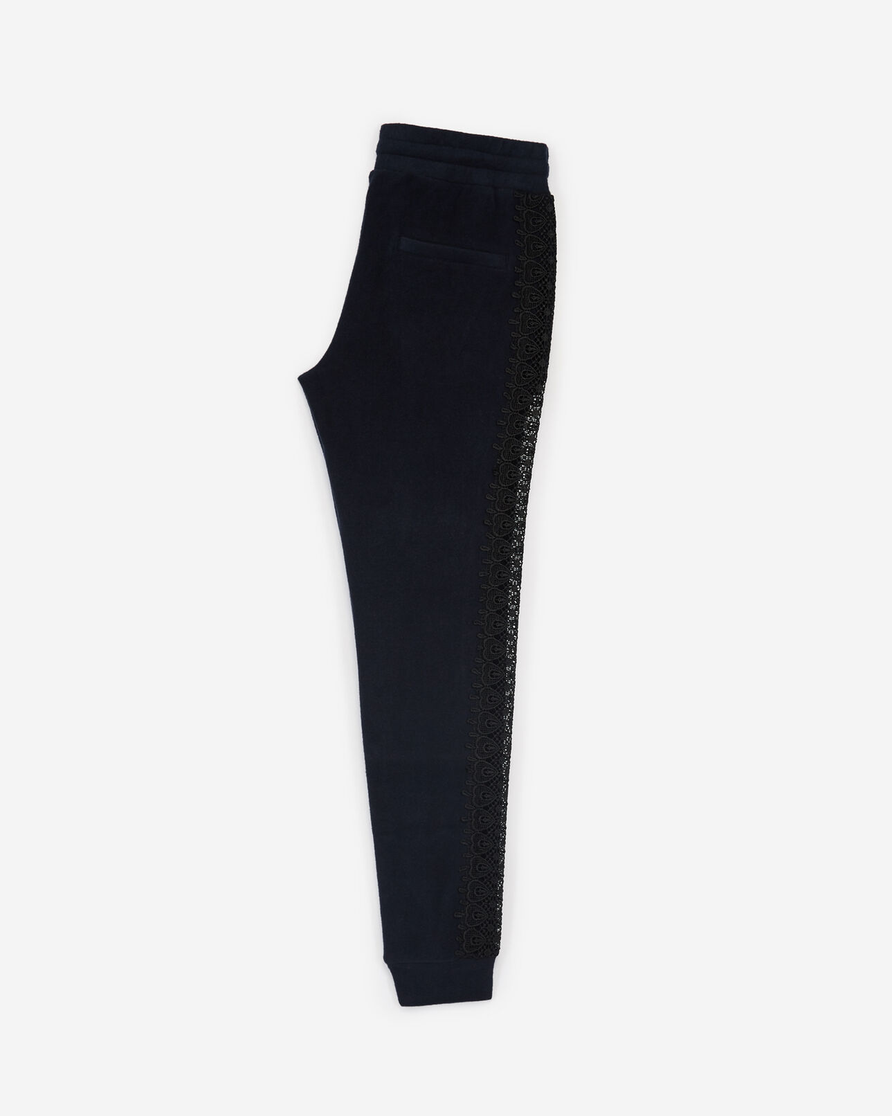 The Kooples DAMEN NAVY blaue molton-jogginghose mit spitzendetails