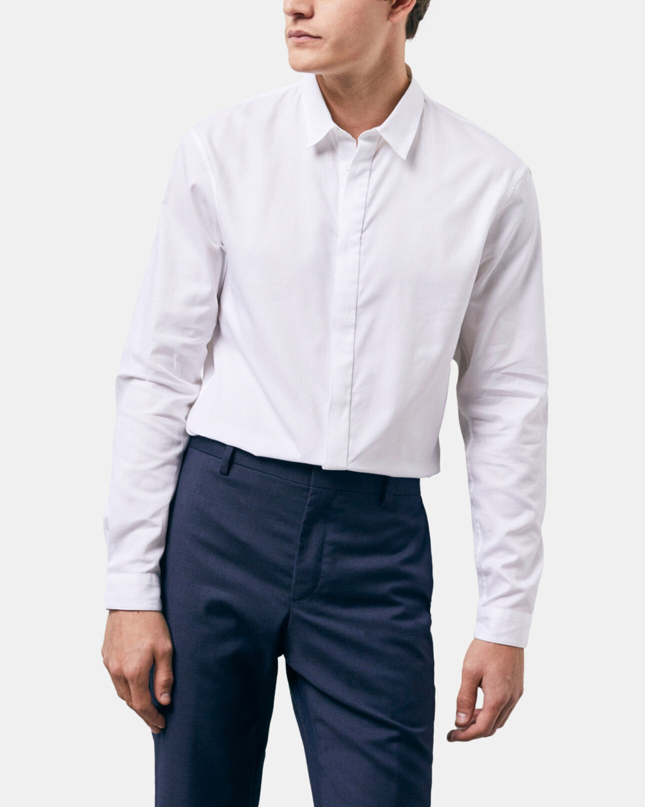 The Kooples H WHITE white cotton shirt with classic collar