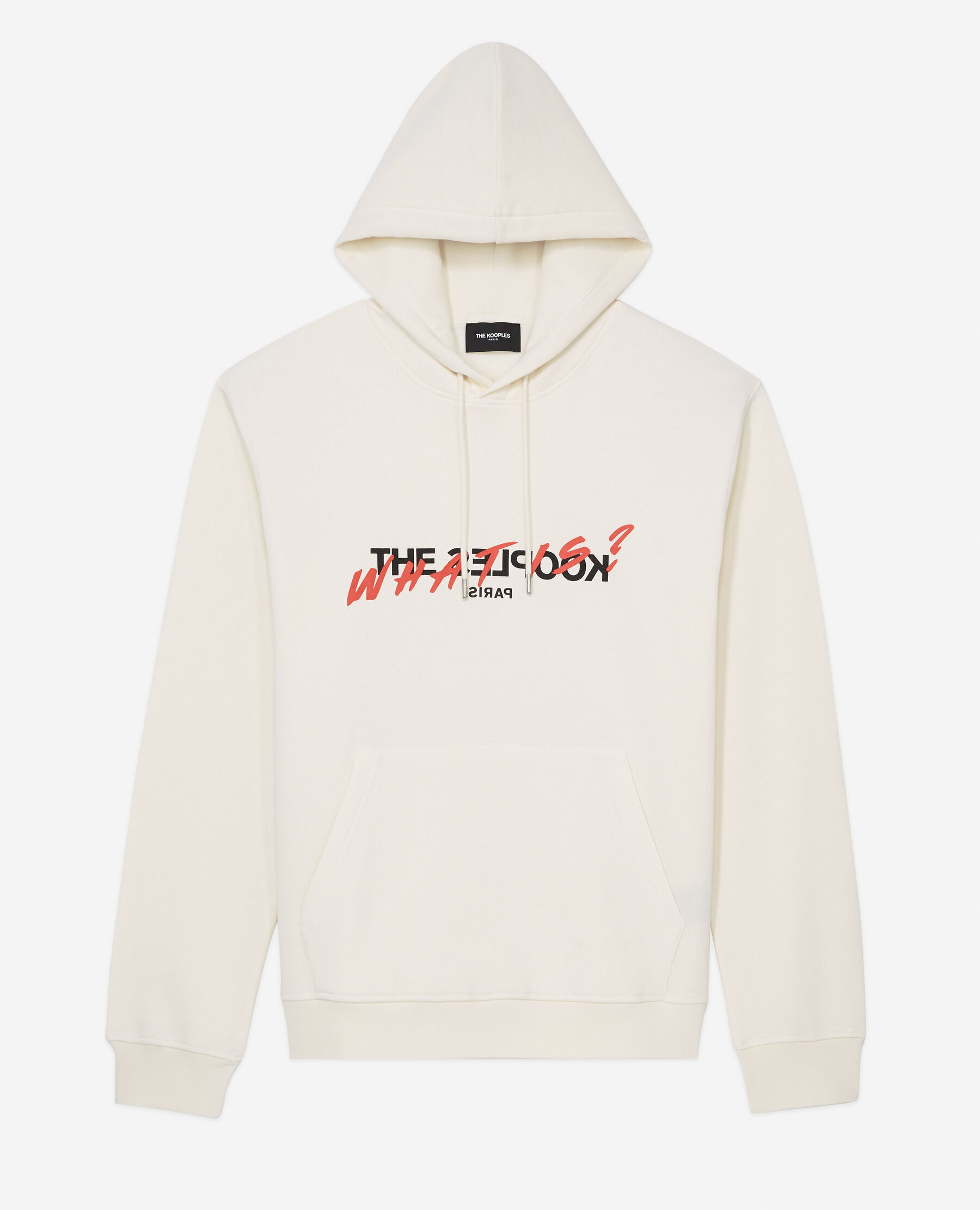 Ecru sweatshirt with screen print what is The Kooples US