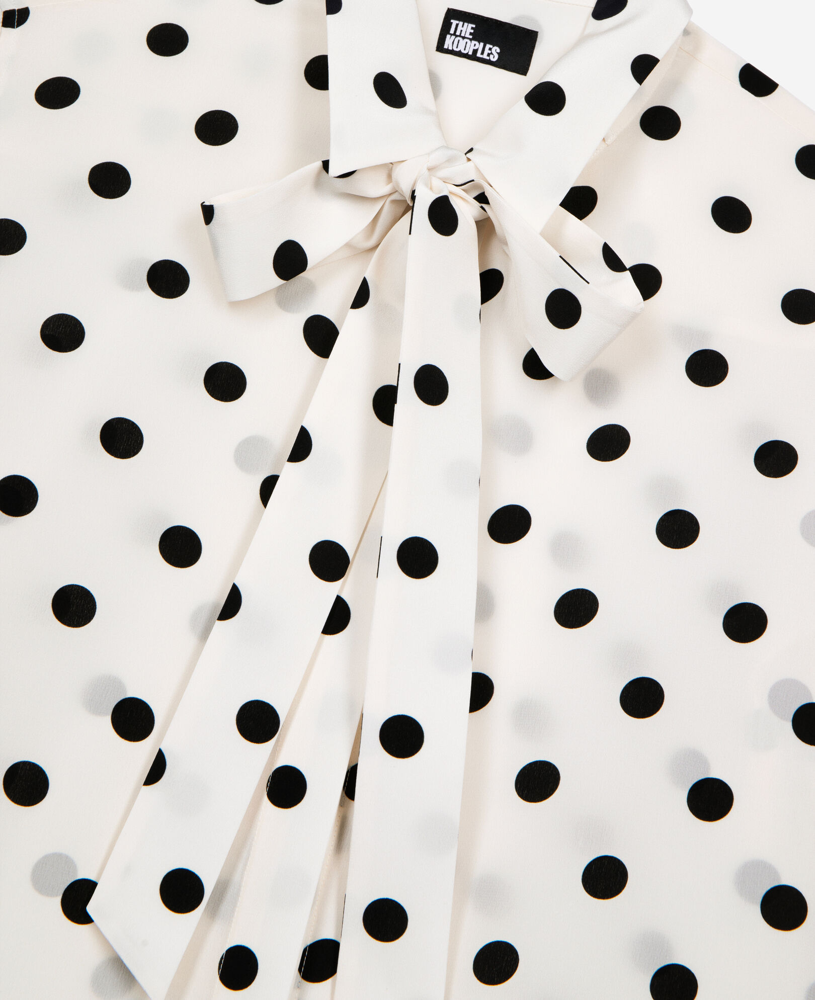 The Kooples WOMEN WHITE / BLACK white polka dot silk shirt