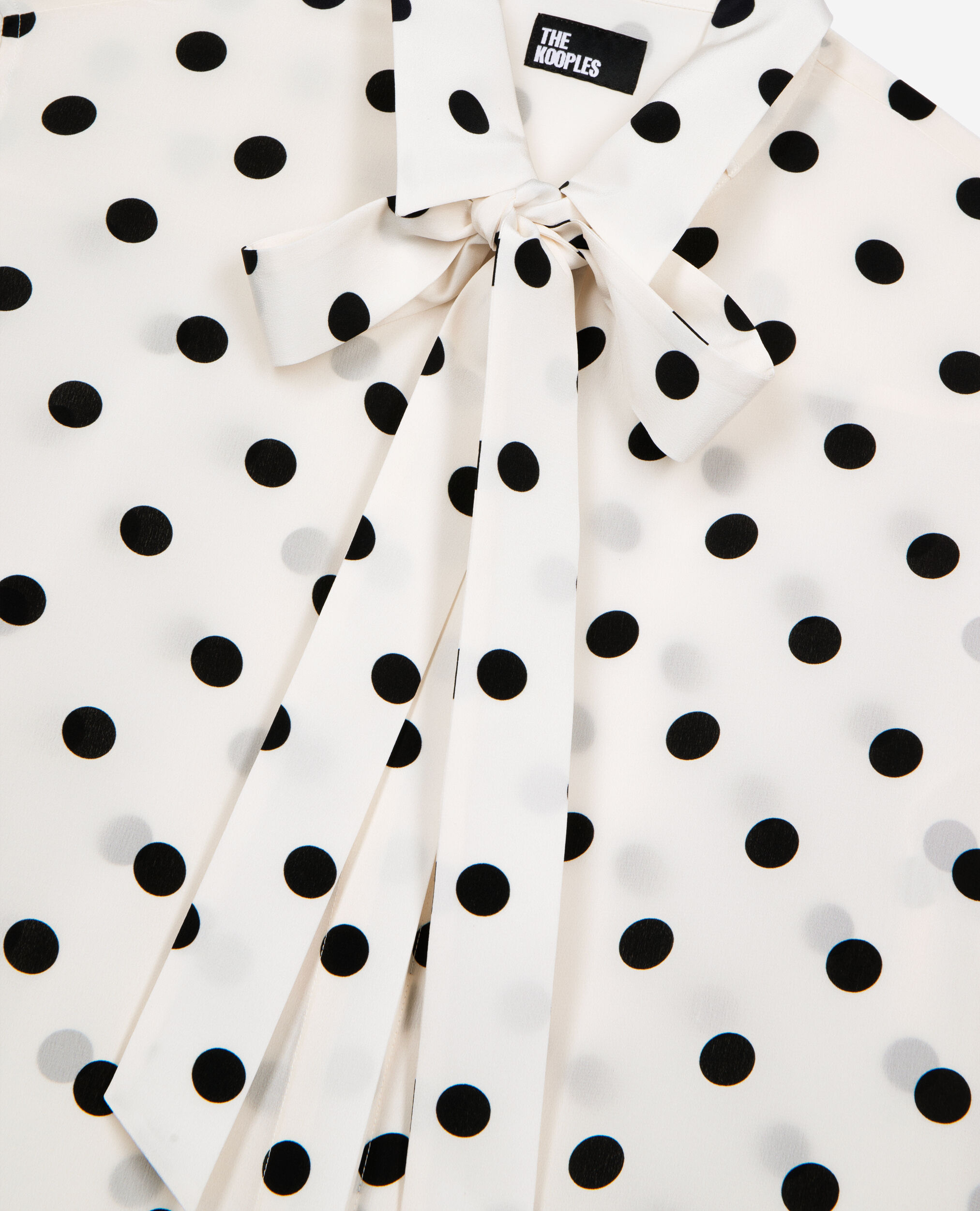 White polka dot silk shirt, WHITE / BLACK, hi-res image number null