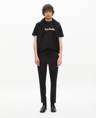 The Kooples HOMME BLACK pantalon en laine coupe droite noir 