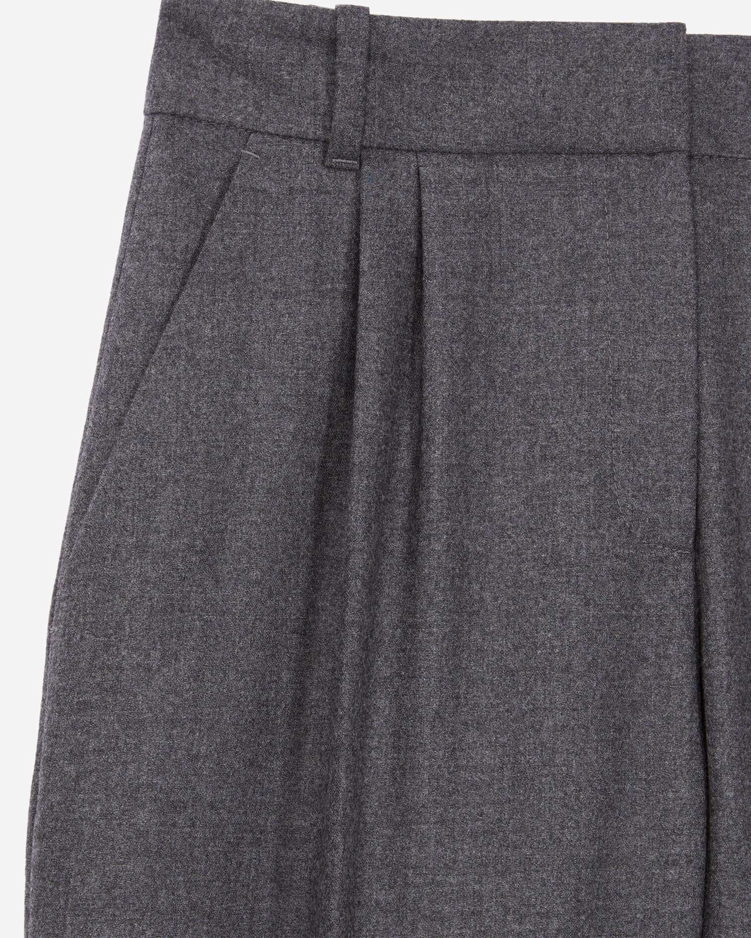 Grey flannel trousers with pleats, GREY, hi-res image number null