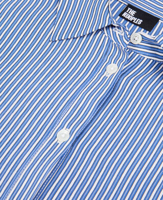 The Kooples WOMEN BLUE WHITE blue and white striped long sleeve shirt