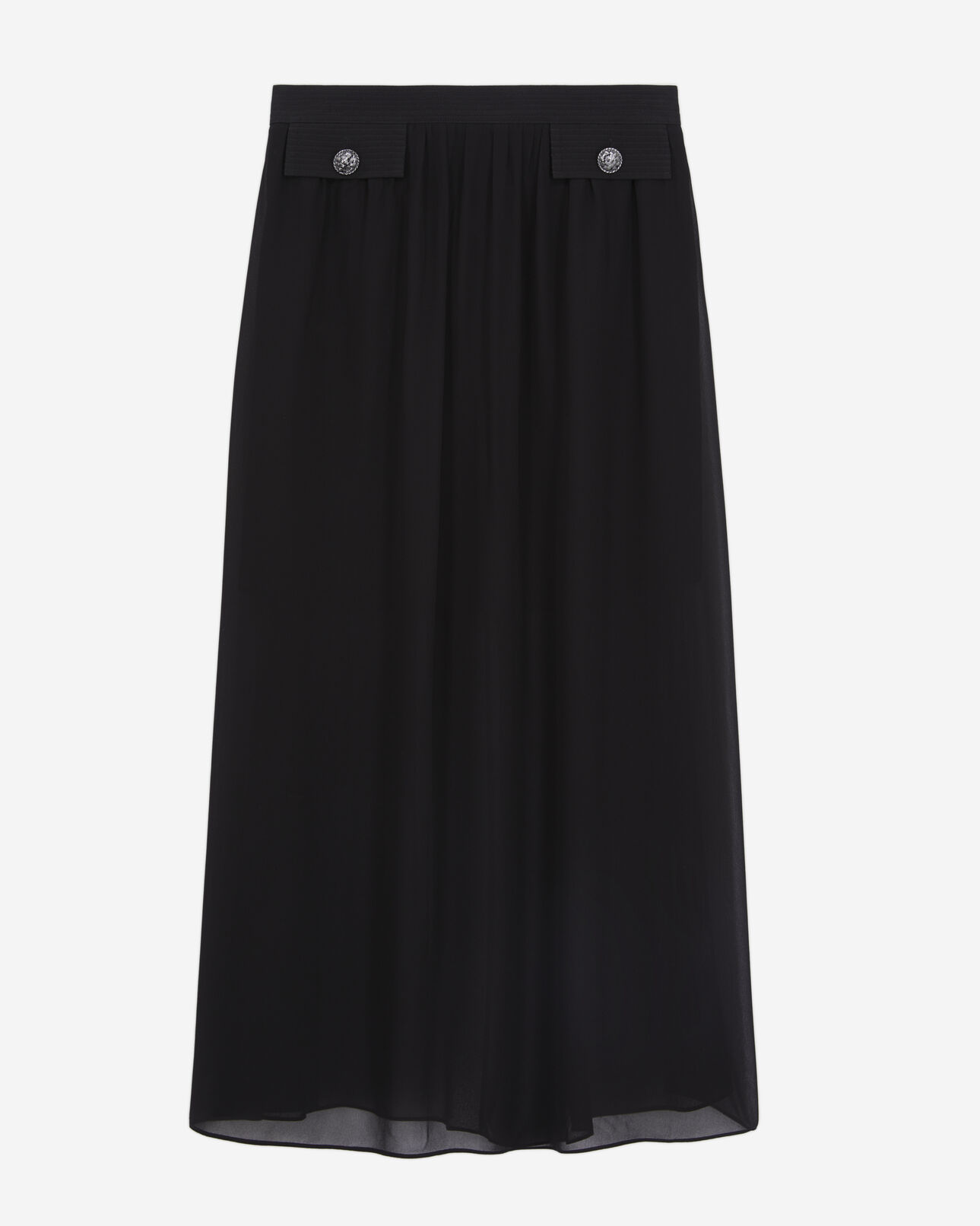The Kooples WOMEN BLACK long black skirt with pockets